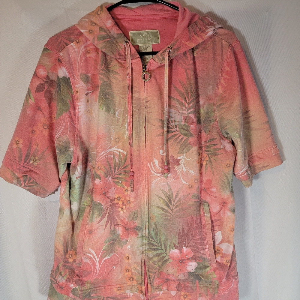 Peach Floral Hoodie